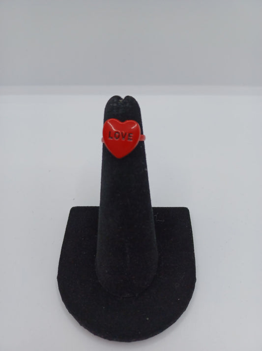 Red Heart "Love" Ring