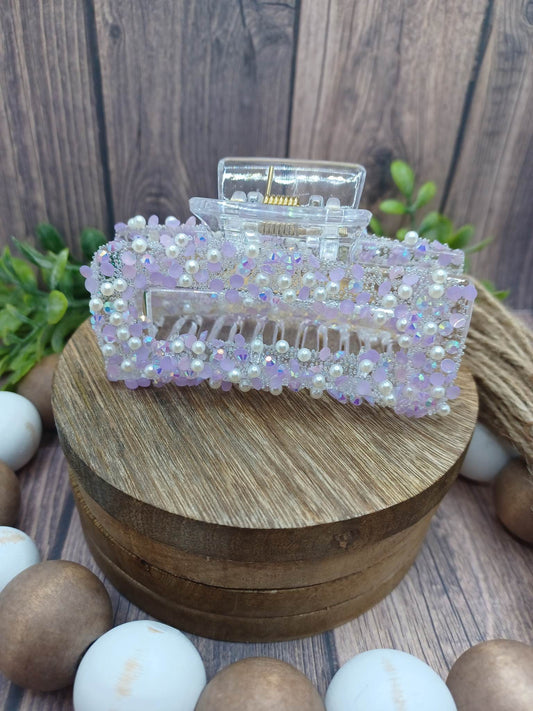 Bedazzled Purple Jaw Clip