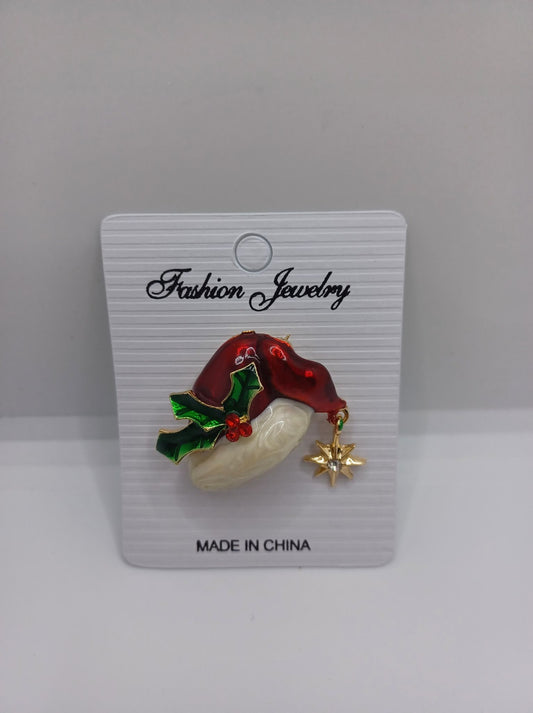 Santa Hat Christmas Pin