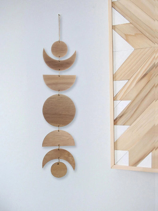 Khaki Geometric Wooden & Beaded Wall Decor