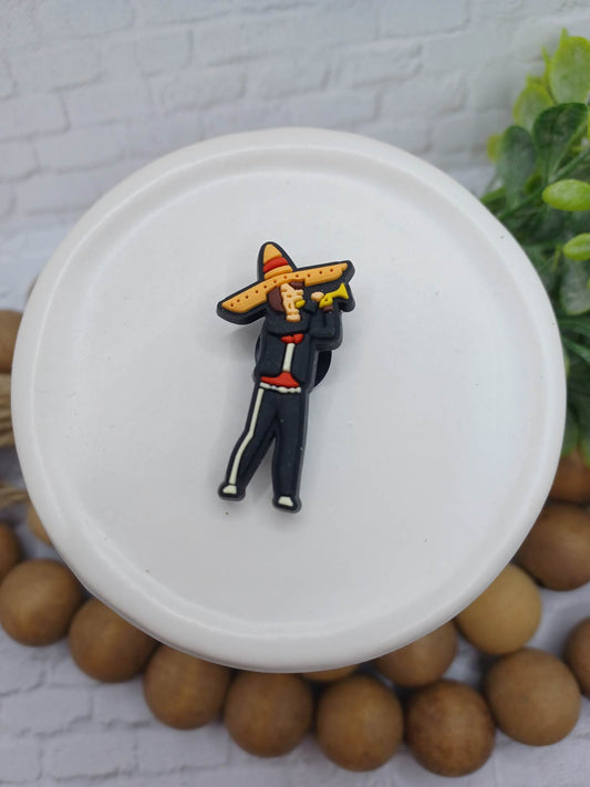 Man Wearing a Sombrero Shoe Charm Accessory