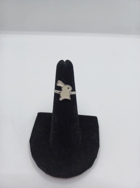 White Bunny Ring