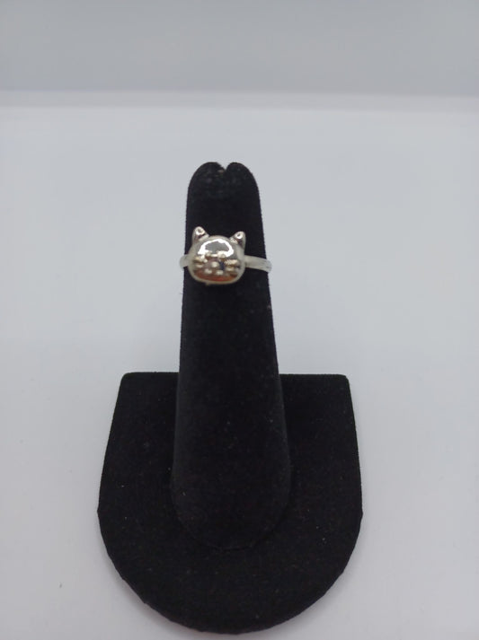Silver Cat Ring