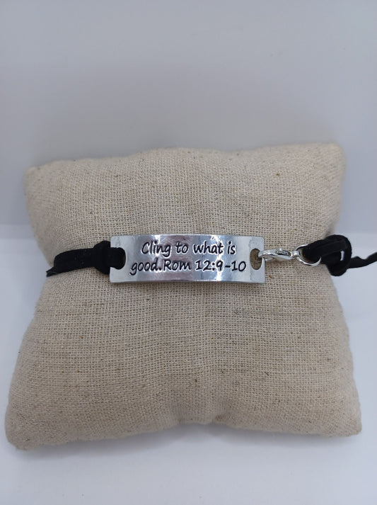 Cling to what is good. Rom 12:9-10 Inspirational Bracelet