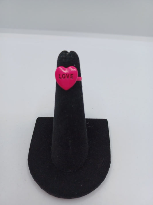 Hot Pink "Love" Ring