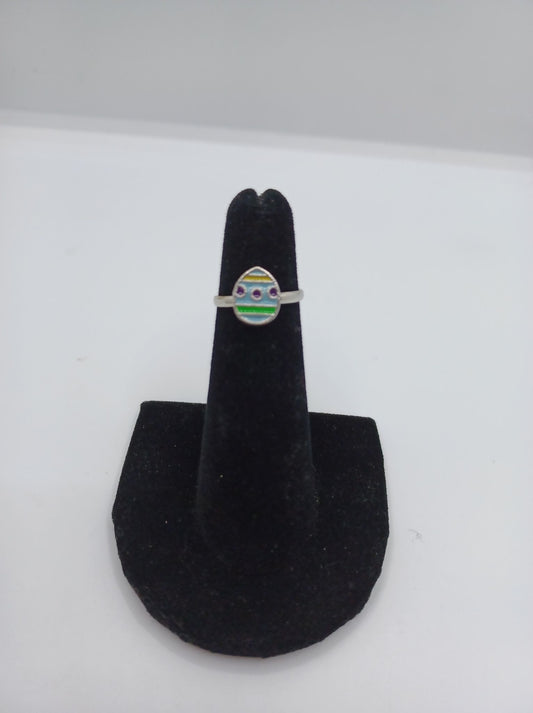 Green, Blue, Purple, & Yellow Easter Egg Ring