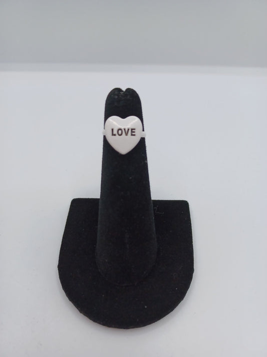 White "Love" Ring
