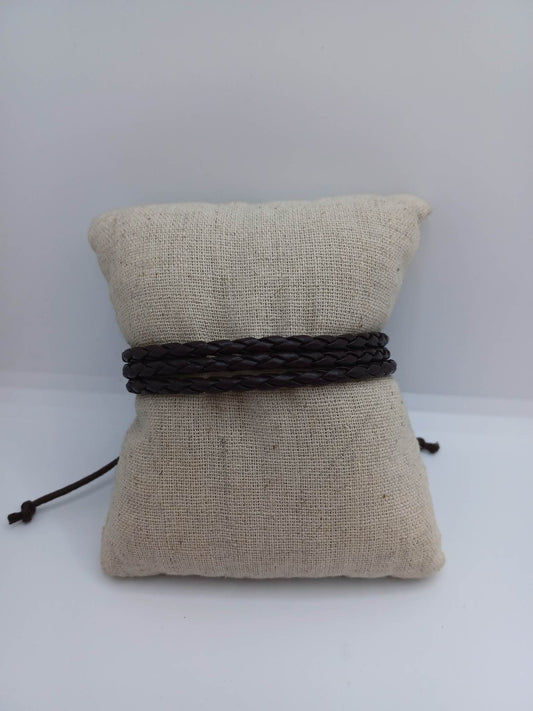 Triple Layered Leather Style Bracelet