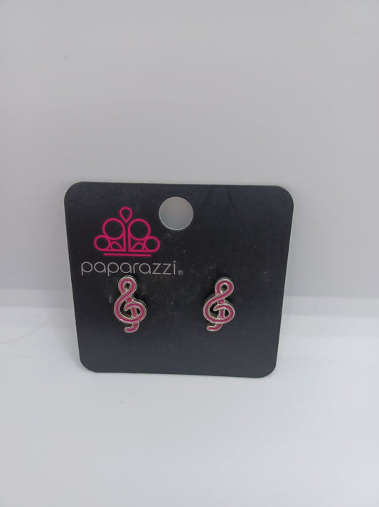 Pink Music Note Earrings