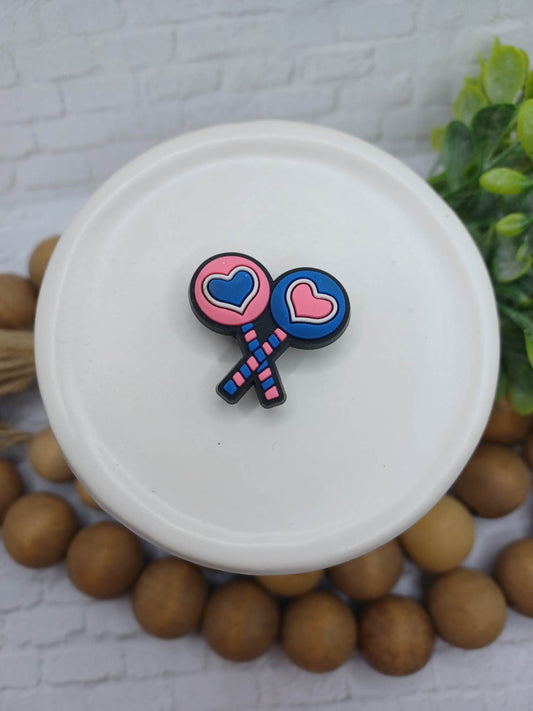 Pink & Blue Suckers Shoe Charm Accessory