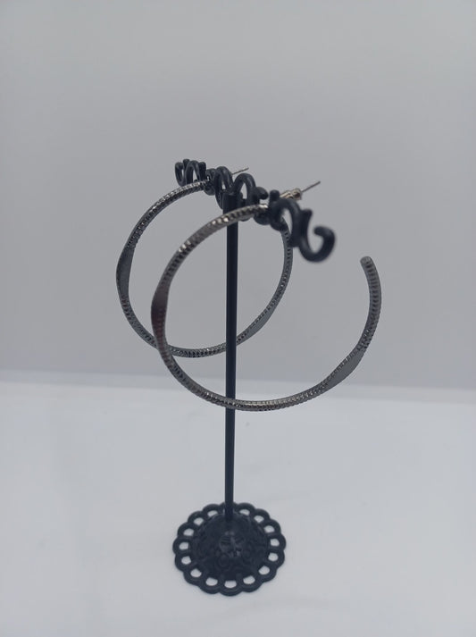 Gunmetal Textured Earrings