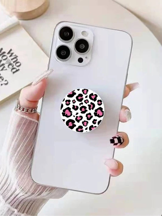 White, Black, & Pink Leopard Print Mobile Phone Accessory