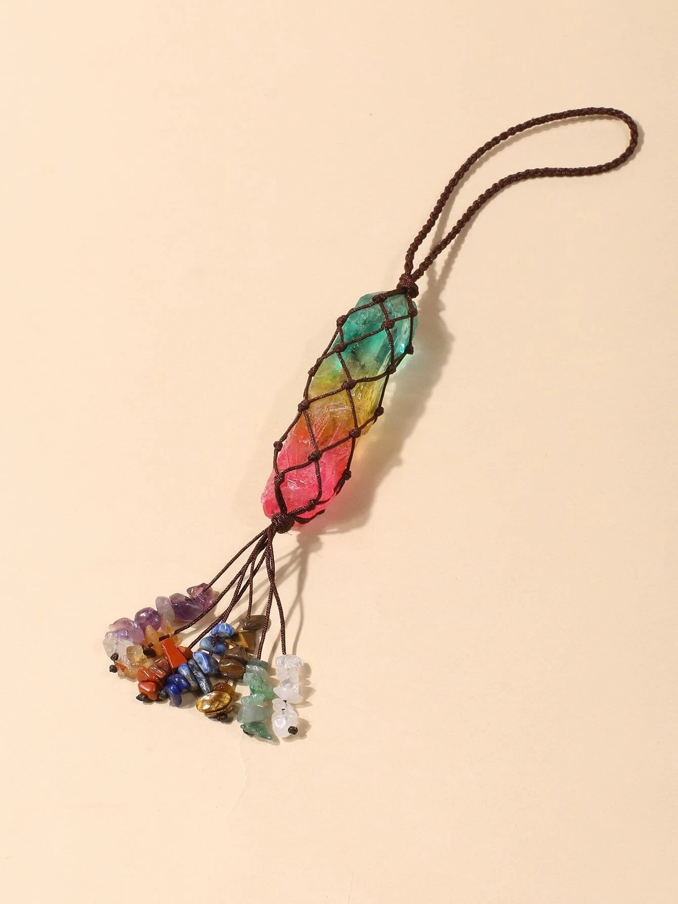 Multicolored Hanging Stone Decoration