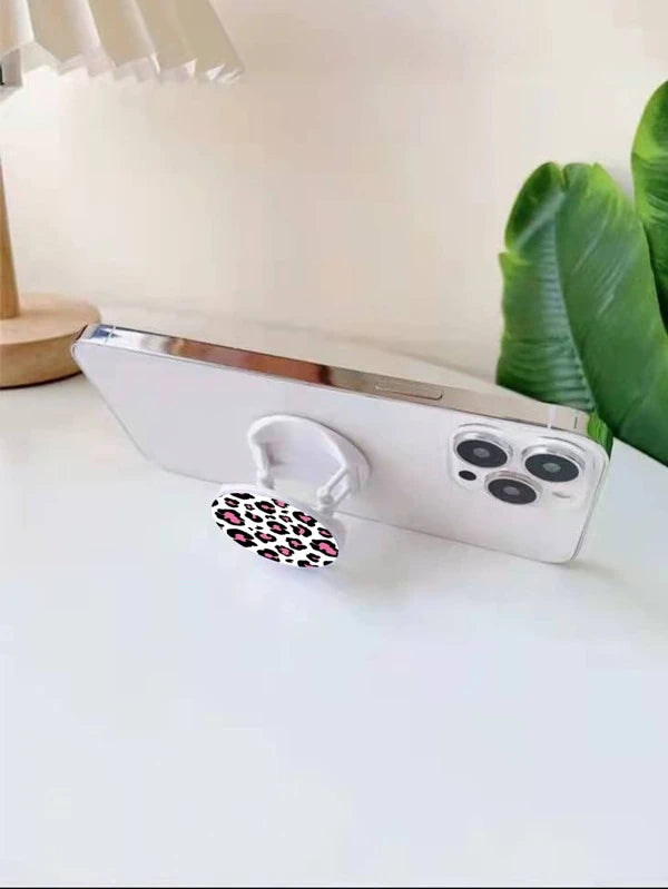 White, Black, & Pink Leopard Print Mobile Phone Accessory