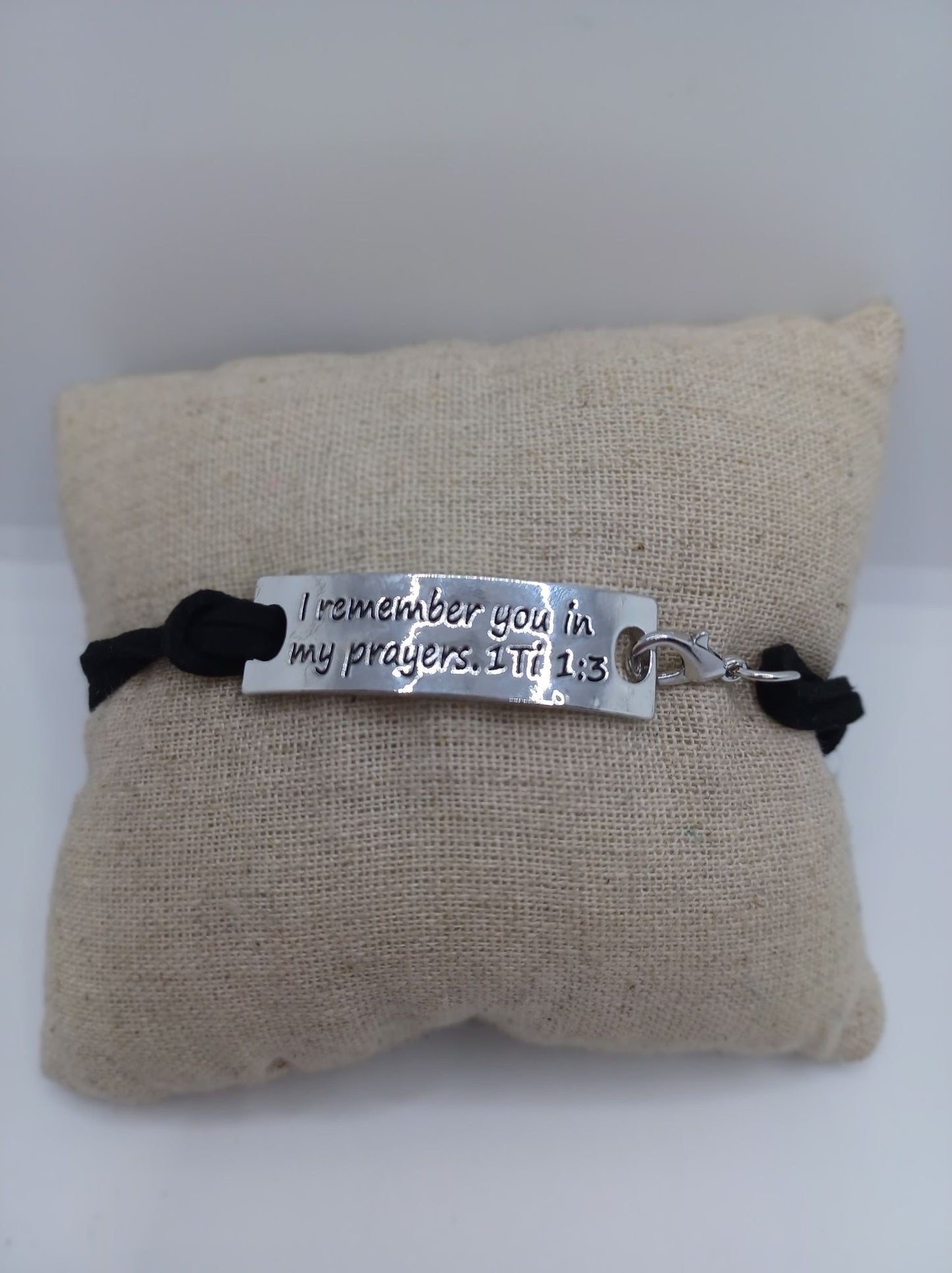 I remember you in my prayers 1Ti 1:3 Inspirational Bracelet