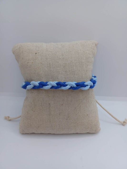 Light & Dark Blue Woven & Braided Bracelet