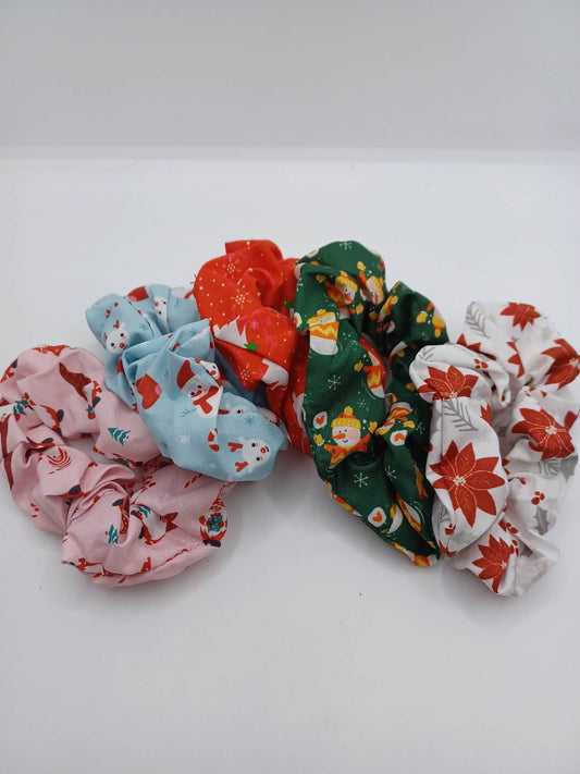 Christmas Hair Scrunchie Set - Gnomes & Snowman