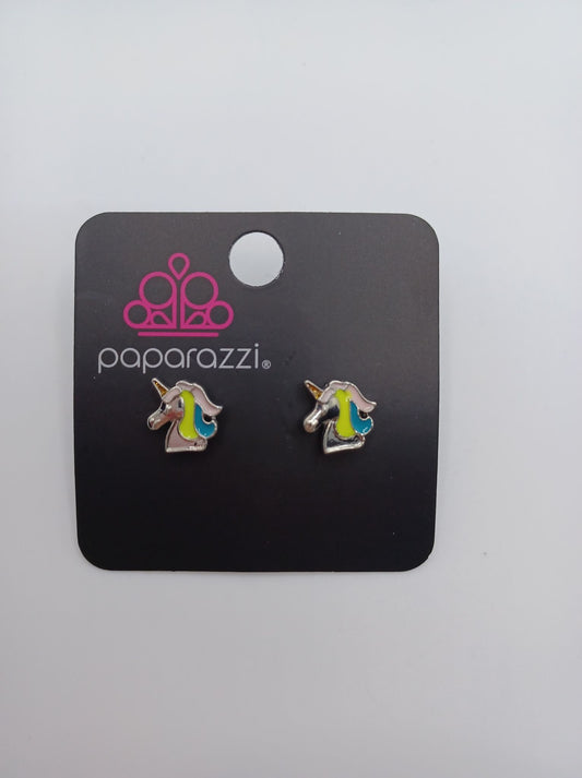 Pink, Teal, & Yellow Unicorn Earrings