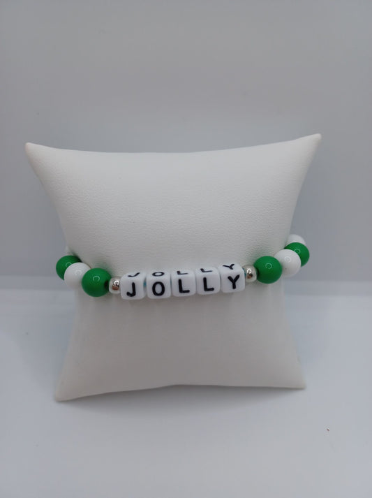 Green & White Jolly Bracelet