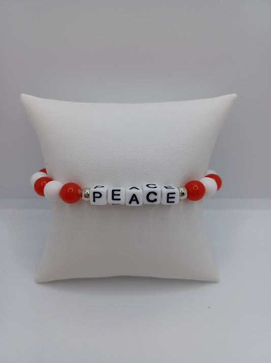 Red & White Peace Bracelet