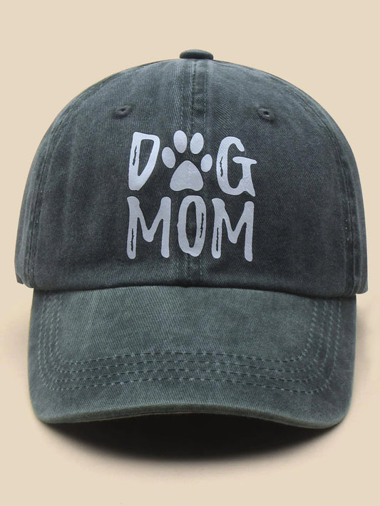 Grey Dog Mom Distressed Denim Hat