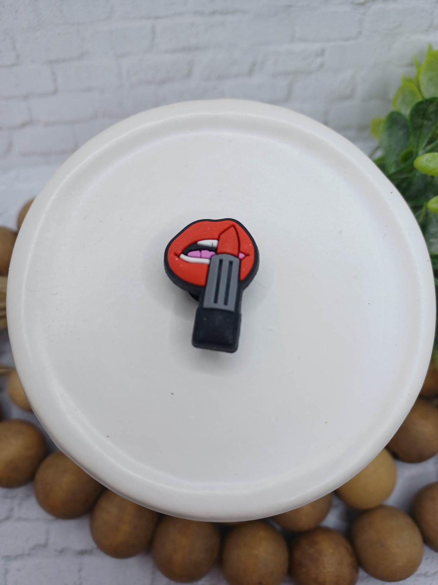 Red Lipstick Shoe Charm Accessory
