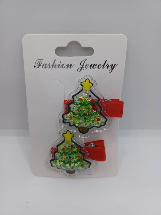 Christmas Tree Sequin Hair Accessory Set