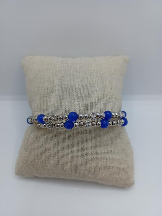 Blue Moonstone Coil Bracelet