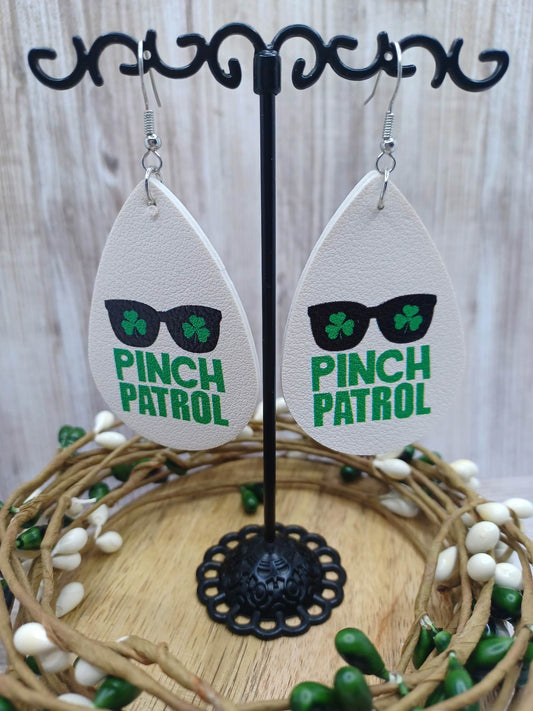 Pinch Patrol Leather Style Earrings