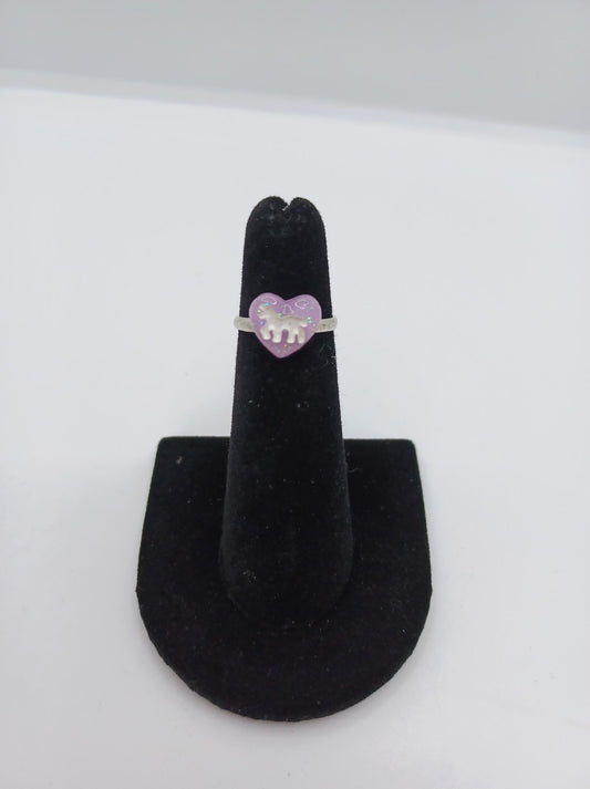 Purple Glitter Unicorn Ring