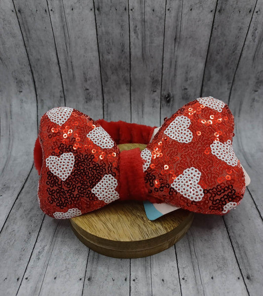 Red Sequin Heart Spa Headband