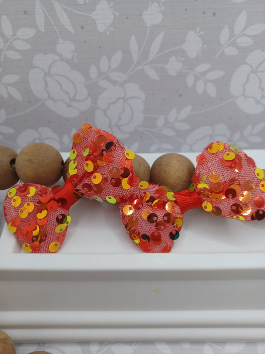 Red Sequin Hair Accessory Set