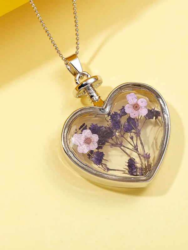 Purple Heart Pendant Necklace