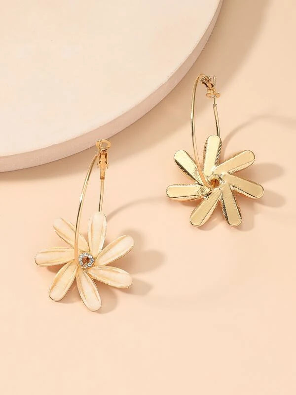 Flower Hoop Earrings