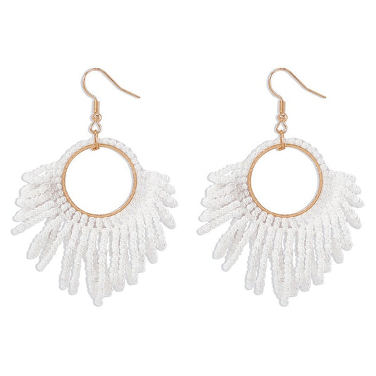 White Seabeaded Earrings