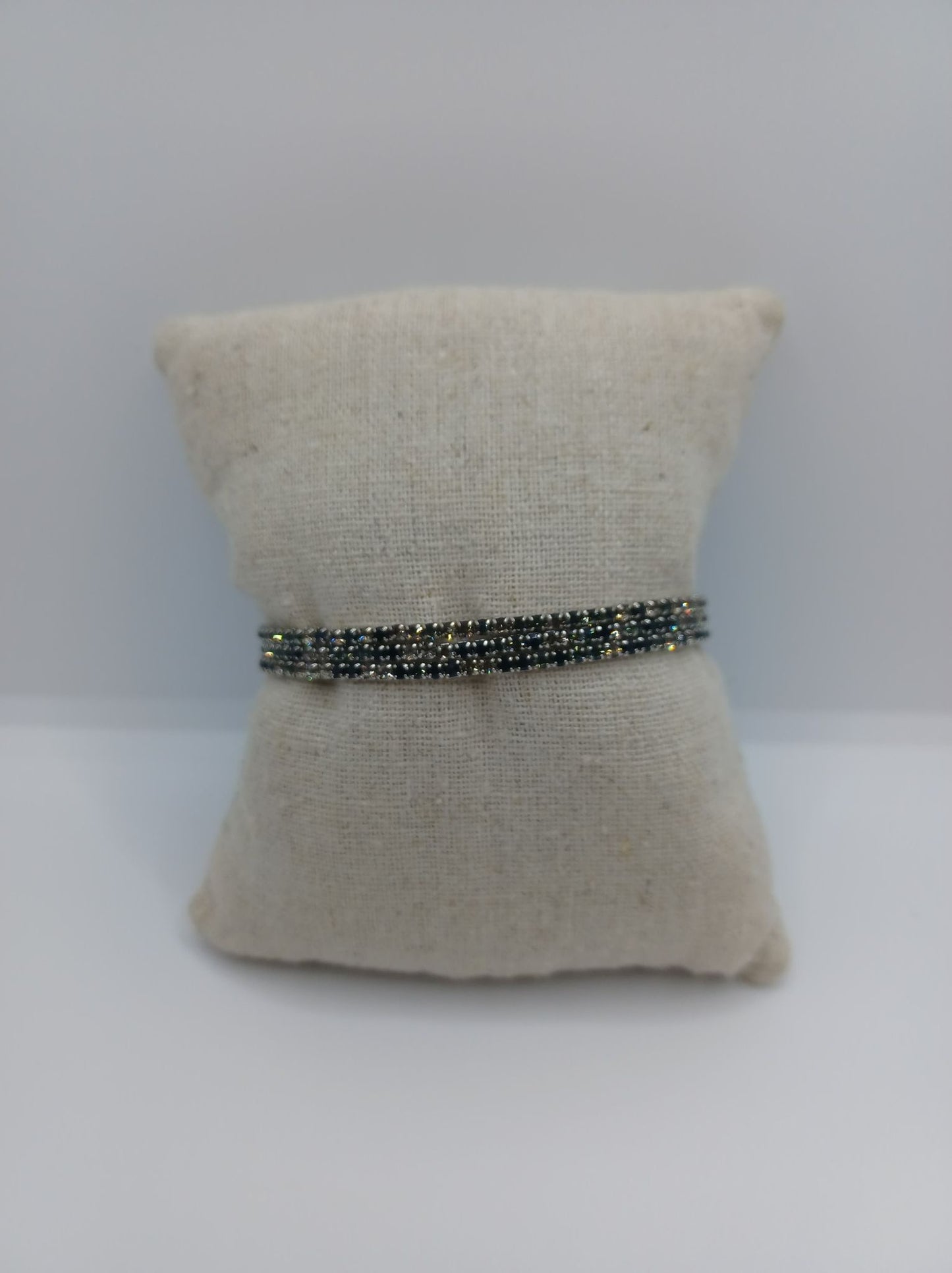 Gunmetal Rhinestone Bracelet Set