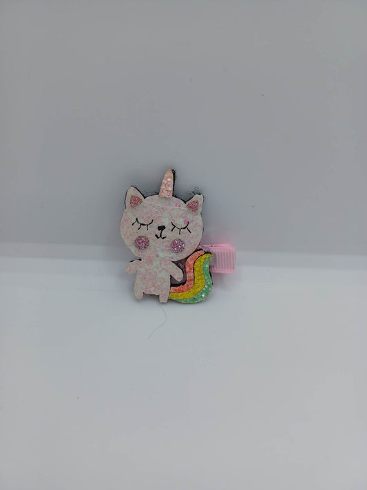 Glitter Cat w/ Rainbow Tail Hair Accessory
