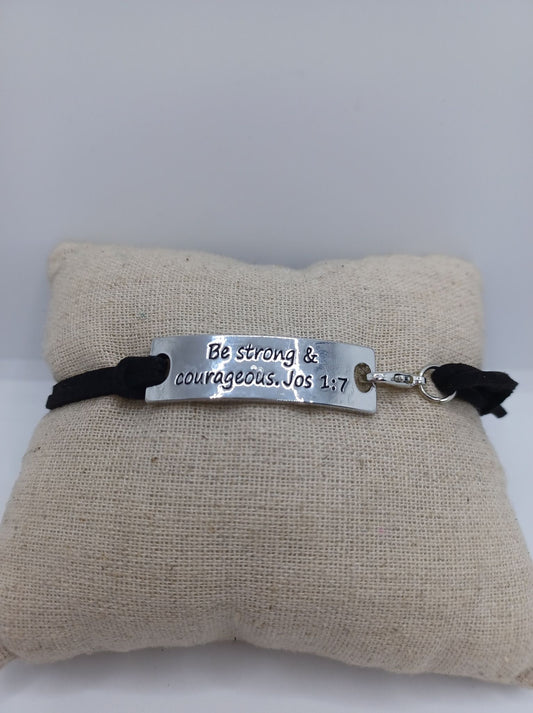Be Strong & Courageous Jos 1:7 Inspirational Bracelet