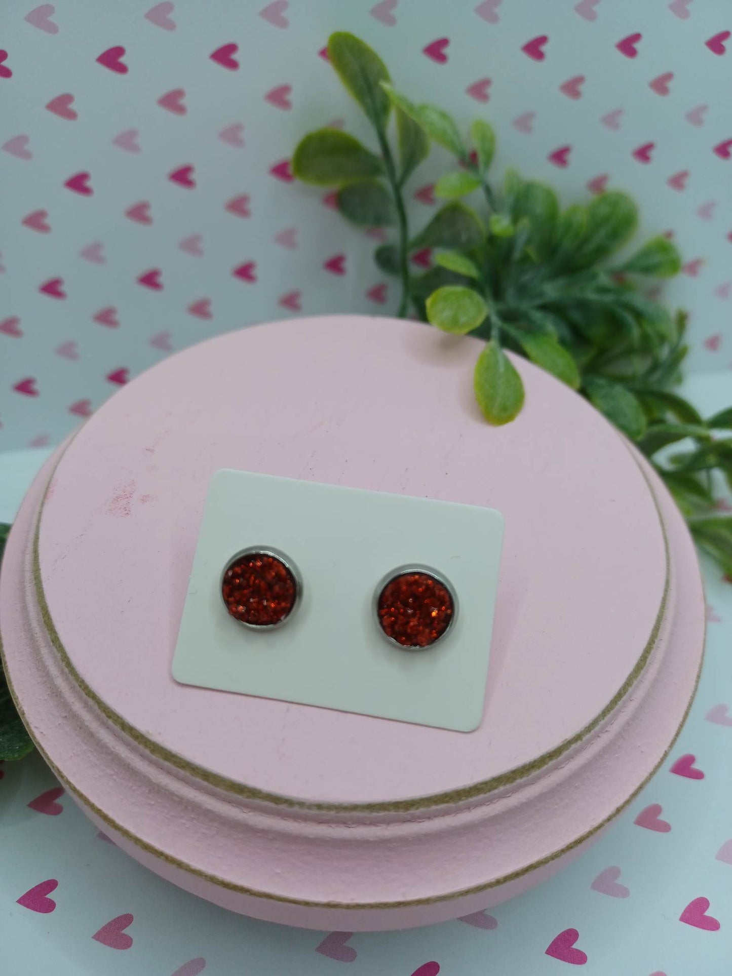 Deep Ruby Druzy Earrings