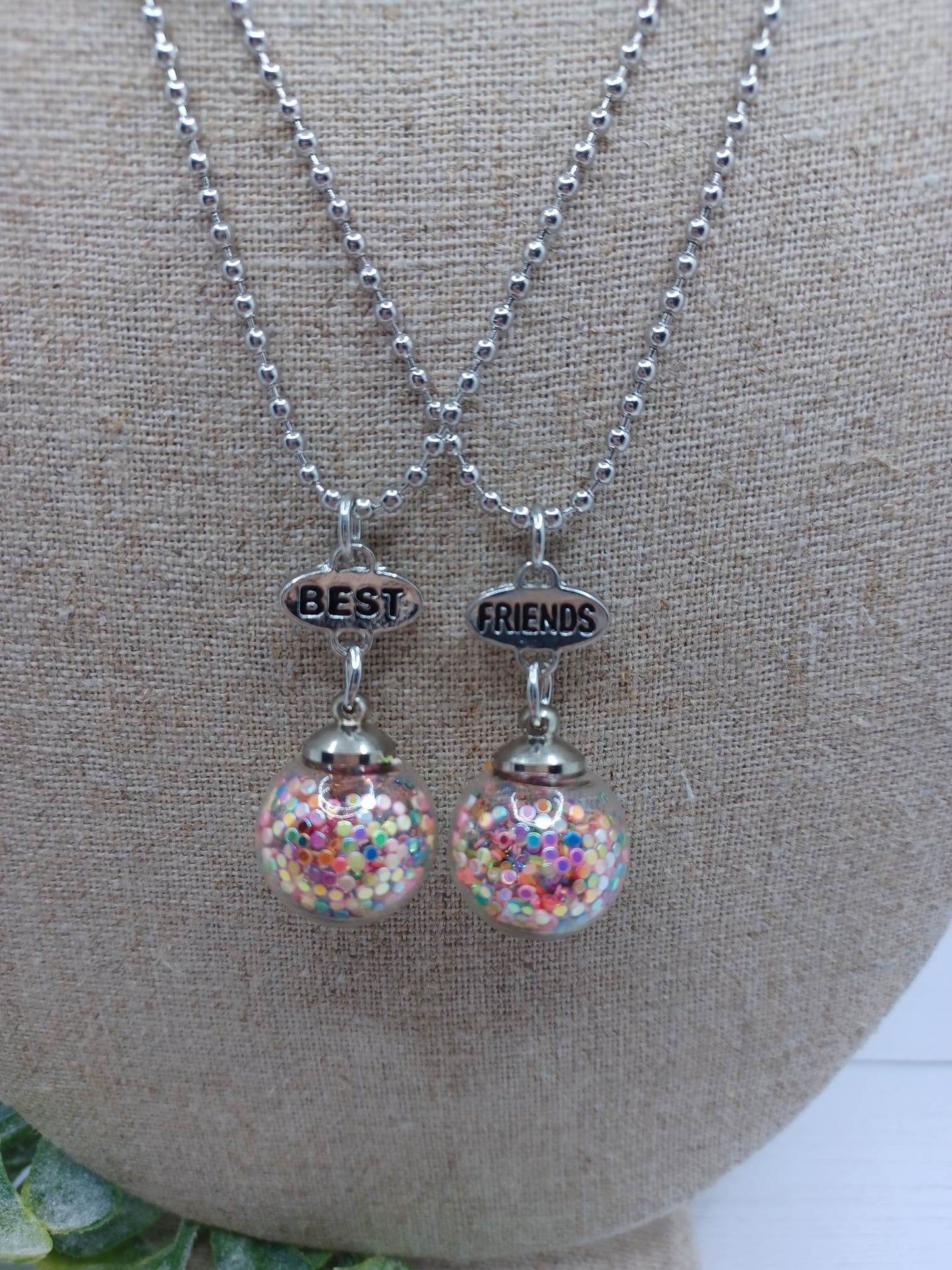Silver Best Friends Necklace Set