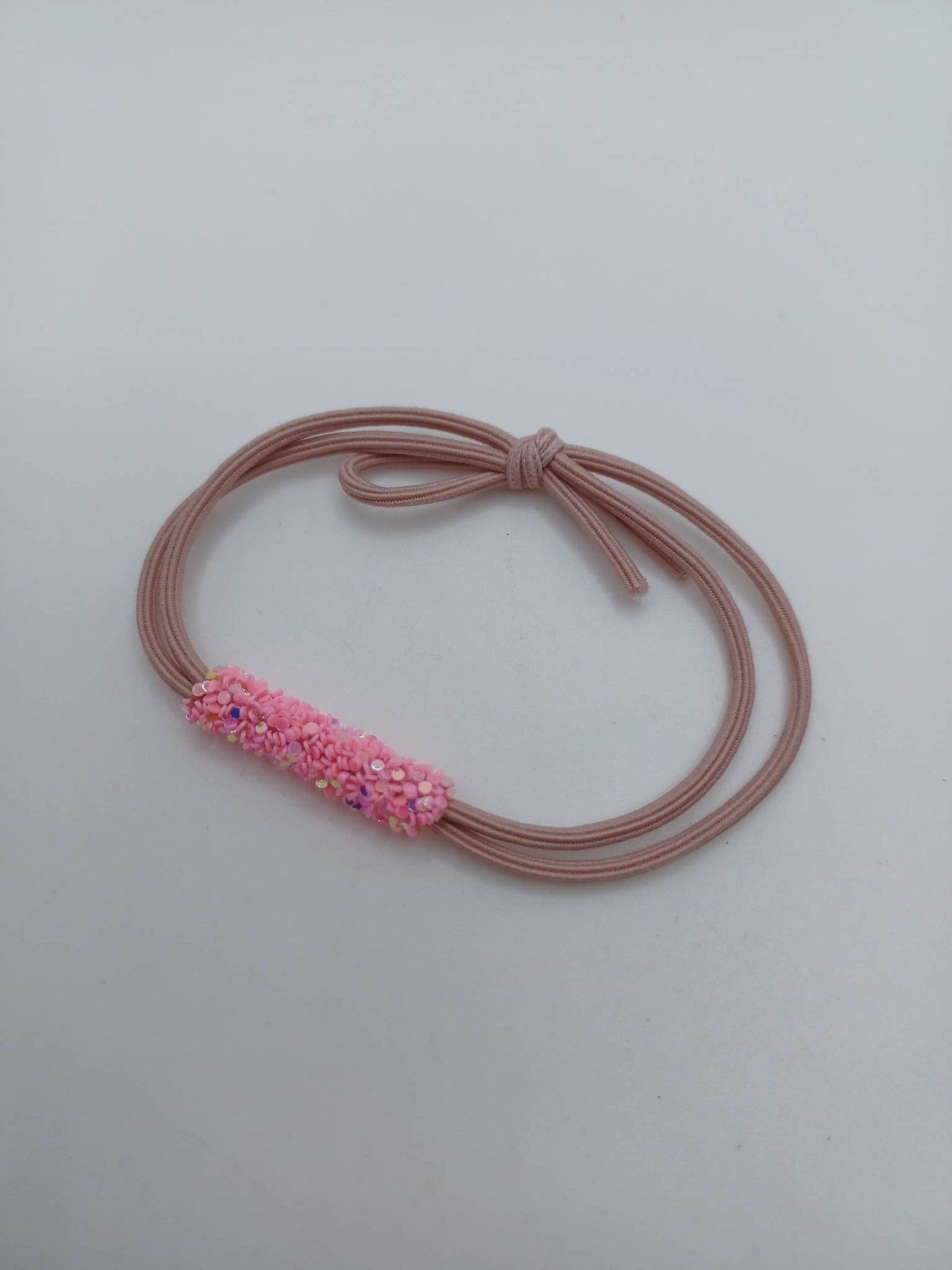 Pink Stretch Style Bracelet w/ Druzy Accent