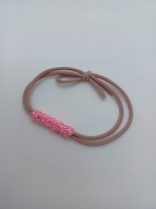 Pink Stretch Style Bracelet w/ Druzy Accent