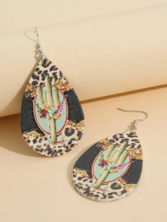 Cactus w/ Flowers Earrings