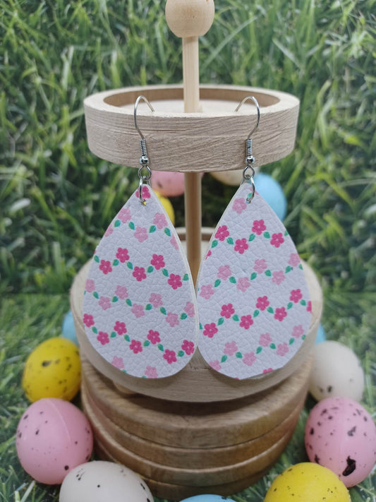 Pink Flower Earrings