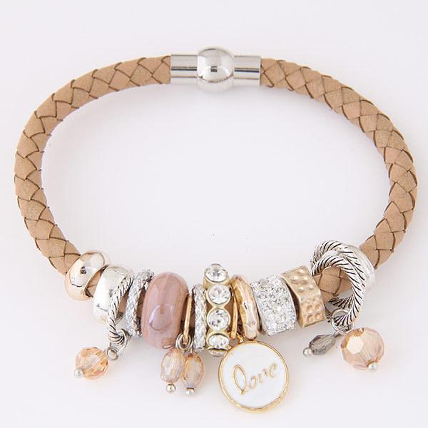 Magnetic Leather Style Charm Bracelet