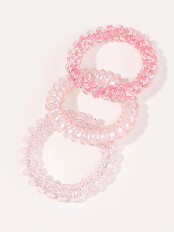 Pink Flower Hair Ties