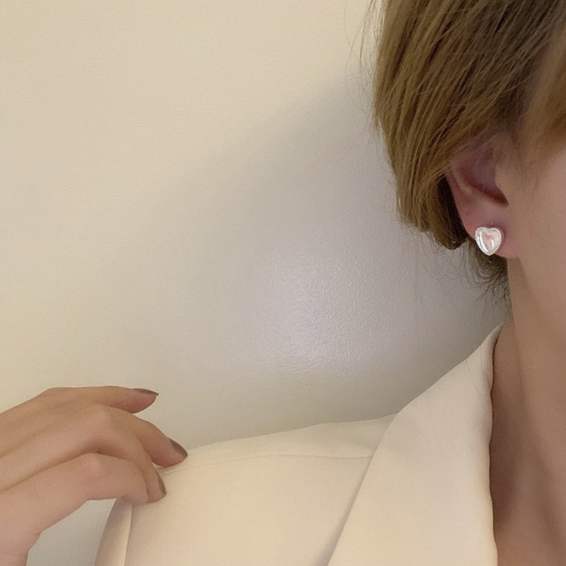 Mermaid Iridescent Heart Earrings