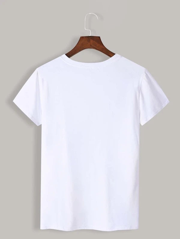 Heart Print Crew neck T-shirt