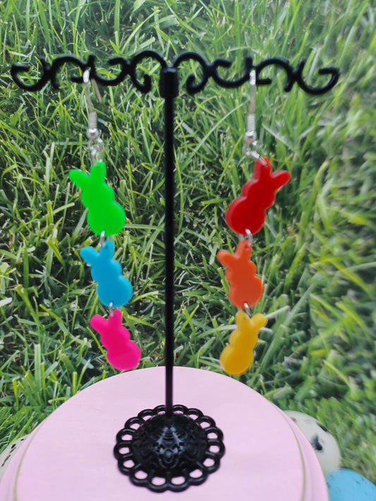 Acrylic Easter Bunny Earrings