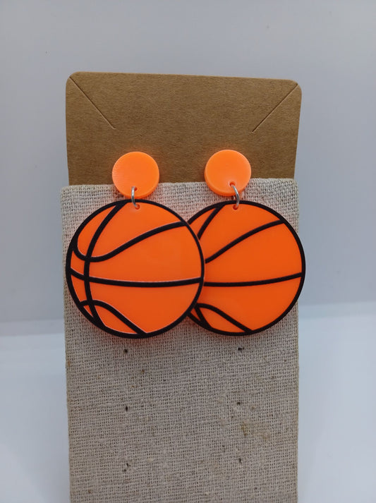 Acrylic Basketball Earrings